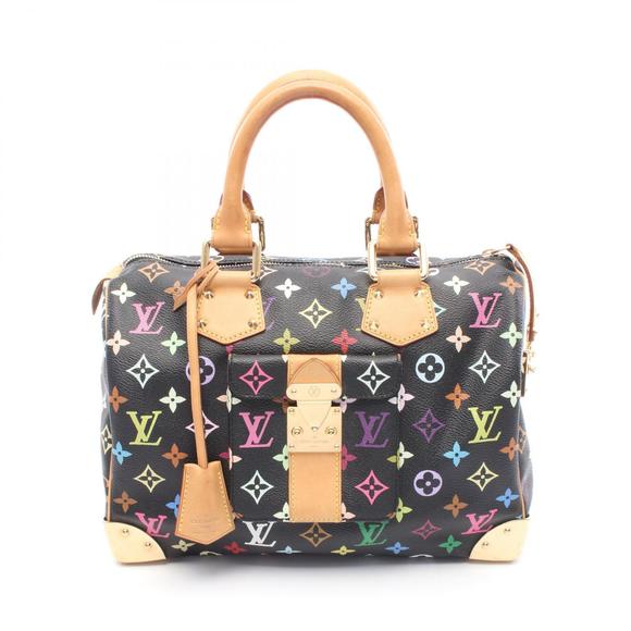 Louis Vuitton Speedy Handbag Leather Multicolor Black - Picture 1 of 7